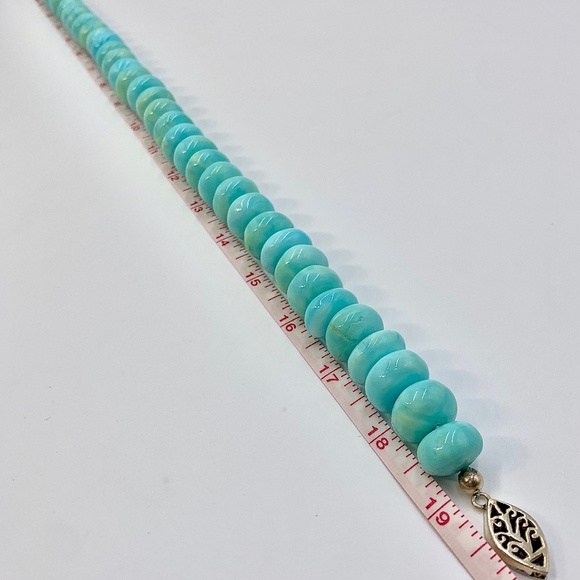 Peruvian Blue Opal Necklace 19" - Picture 9 of 11